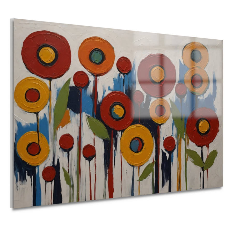 Abstracte Impressies van een Kleurrijk Bloemenveld acrylglas