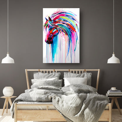 Abstract kleurrijk paardenschilderij voor moderne interieurs poster