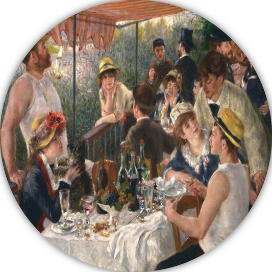 Lunch van het roeigezelschap - Pierre-Auguste Renoir aluminium muurcirkel