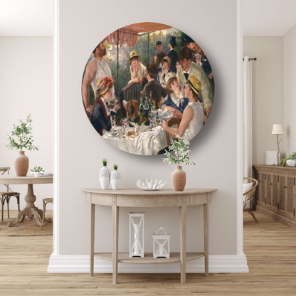 Lunch van het roeigezelschap - Pierre-Auguste Renoir aluminium muurcirkel