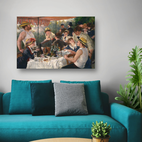 Lunch van het roeigezelschap - Pierre-Auguste Renoir canvas met baklijst