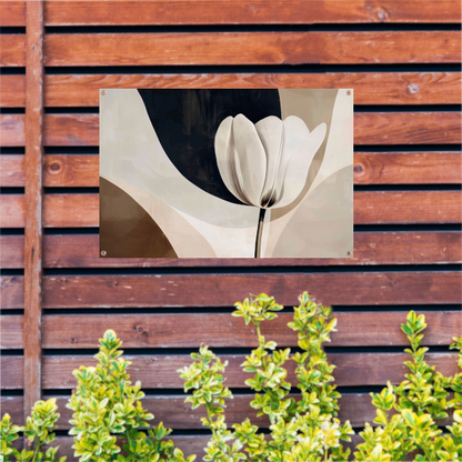 Abstracte Tulp in Monochrome Tinten tuinposter