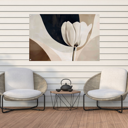 Abstracte Tulp in Monochrome Tinten tuinposter