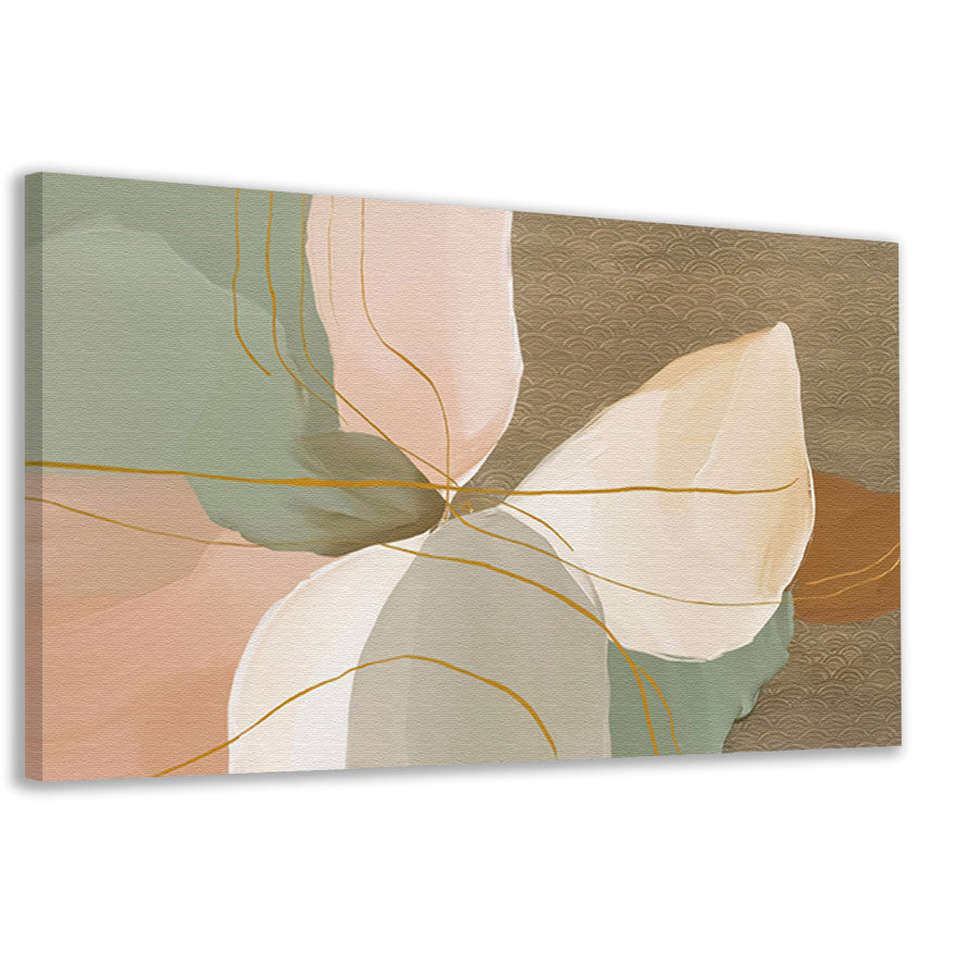 Abstract schilderij met lijnen in Japandi-stijl canvas