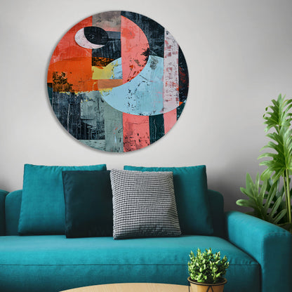 Abstract Kleurenexplosie met Vormen en Lijnen forex muurcirkel