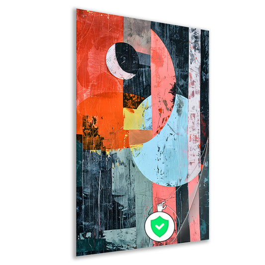 Abstract Kleurenexplosie met Vormen en Lijnen poster
