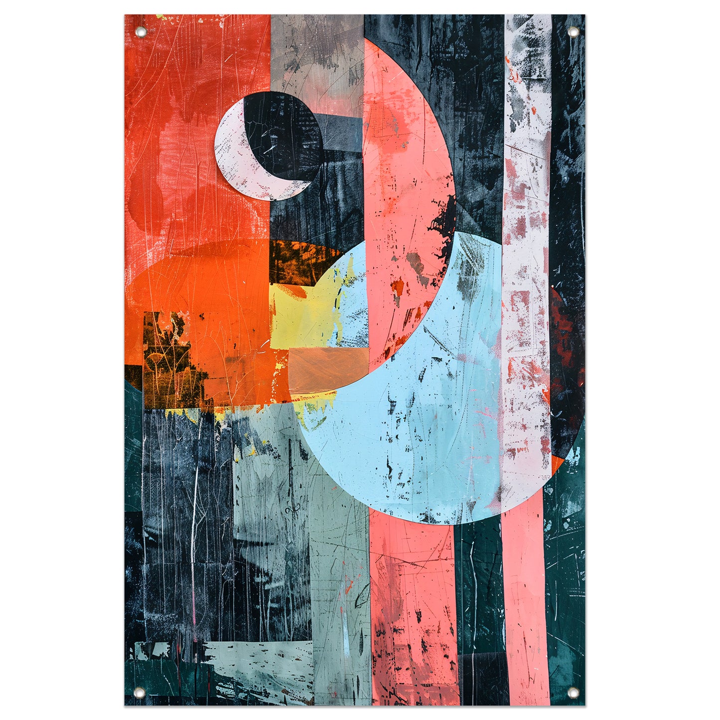 Abstract Kleurenexplosie met Vormen en Lijnen tuinposter