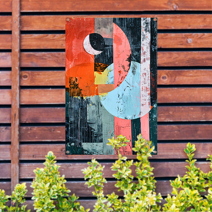 Abstract Kleurenexplosie met Vormen en Lijnen tuinposter