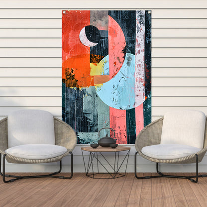 Abstract Kleurenexplosie met Vormen en Lijnen tuinposter