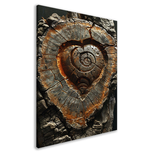 Versteend Hart in Oude Eik canvas