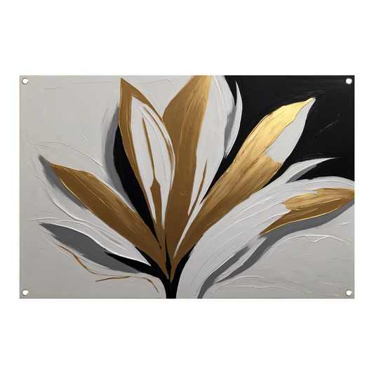 Gouden Bloesem op Abstract Wit tuinposter