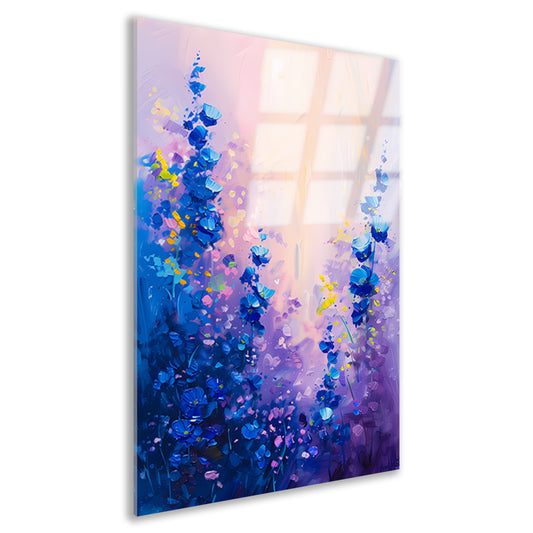 Abstract bloemenveld in levendige kleuren acrylglas