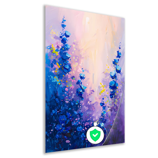 Abstract bloemenveld in levendige kleuren poster