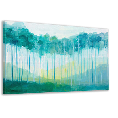 Surrealistisch schilderij van een boslandschap canvas