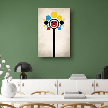 Abstract Beer Met Kleurrijk Cirkels canvas met baklijst