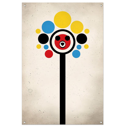 Abstract Beer Met Kleurrijk Cirkels tuinposter