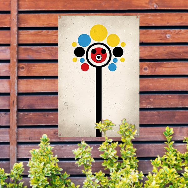 Abstract Beer Met Kleurrijk Cirkels tuinposter
