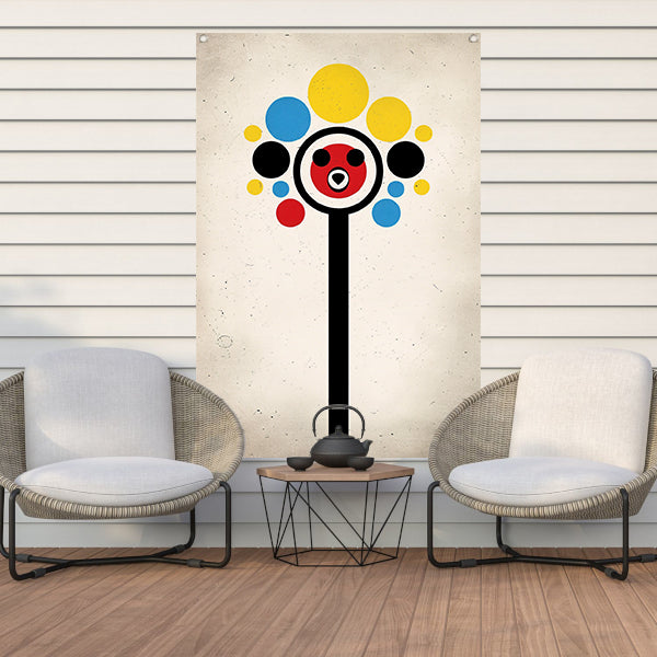 Abstract Beer Met Kleurrijk Cirkels tuinposter