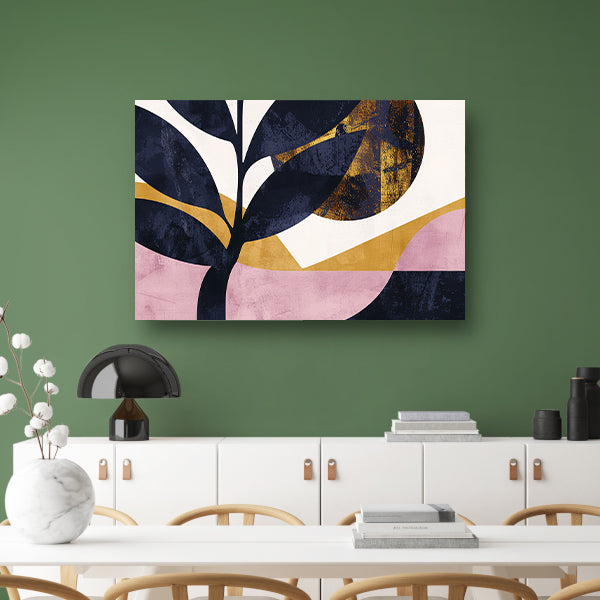 Abstracte geometrische boom in moderne kleuren poster