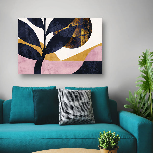 Abstracte geometrische boom in moderne kleuren poster