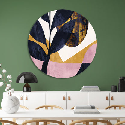 Abstracte geometrische boom in moderne kleuren forex muurcirkel