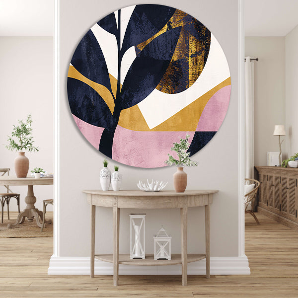 Abstracte geometrische boom in moderne kleuren forex muurcirkel