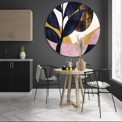 Abstracte geometrische boom in moderne kleuren aluminium muurcirkel