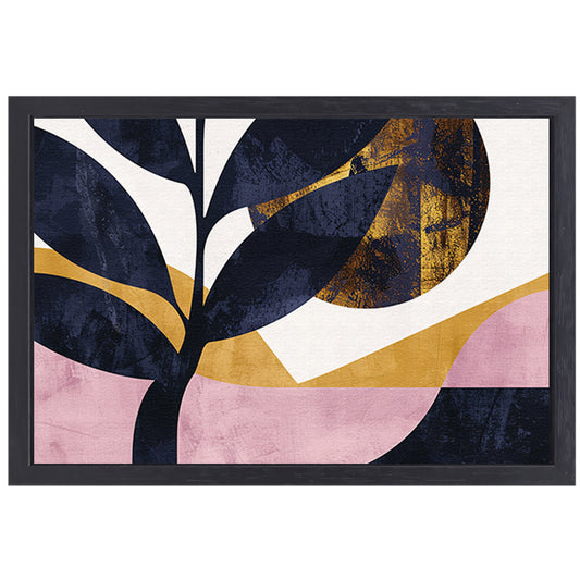Abstracte geometrische boom in moderne kleuren canvas met baklijst