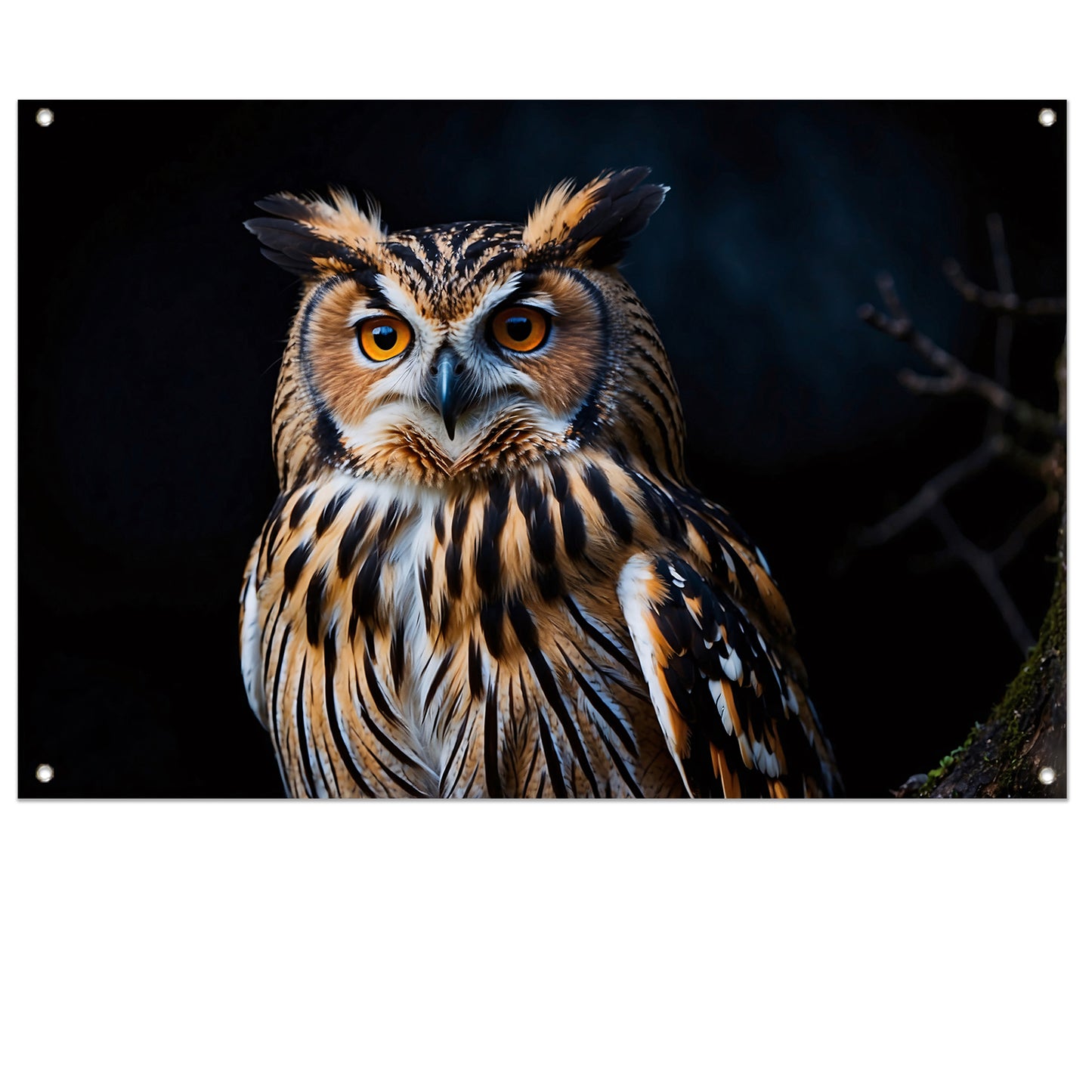 Prachtige close-up foto van een uil tuinposter