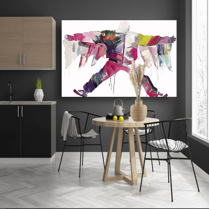 Kleurrijke abstracte figuur met dynamische vormencanvas