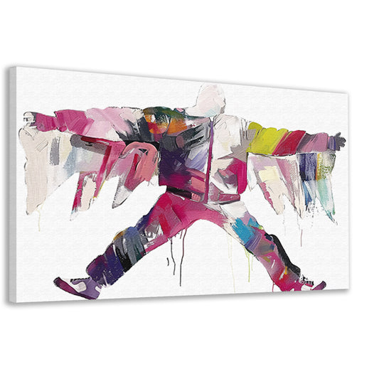 Kleurrijke abstracte figuur met dynamische vormencanvas