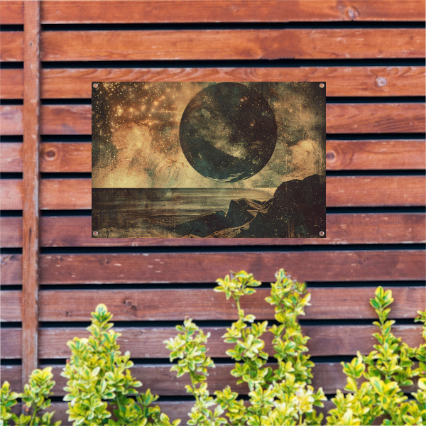 Gouden Kosmische Gloed Boven Zee tuinposter