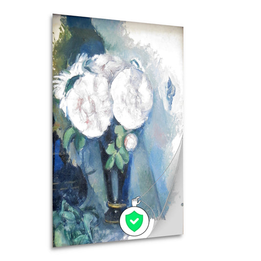 Bloemen in een blauwe vaas - Paul Cézanne poster