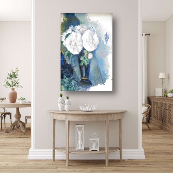 Bloemen in een blauwe vaas - Paul Cézanne poster