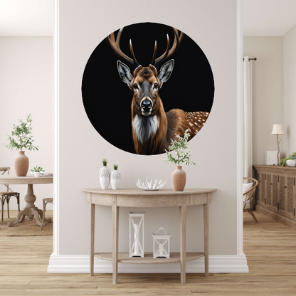 Majestueuze Hertenblik in Moderne Kunst aluminium muurcirkel
