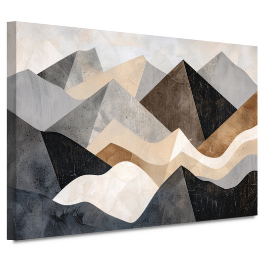 Abstracte bergen in aardetinten minimalistisch design canvas