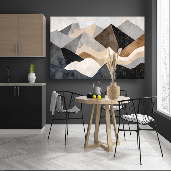 Abstracte bergen in aardetinten minimalistisch design canvas