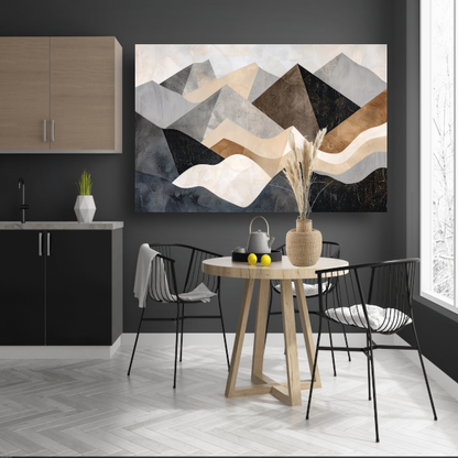 Abstracte bergen in aardetinten minimalistisch design canvas