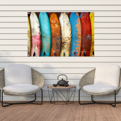 Minimalistische Surfplanken tuinposter