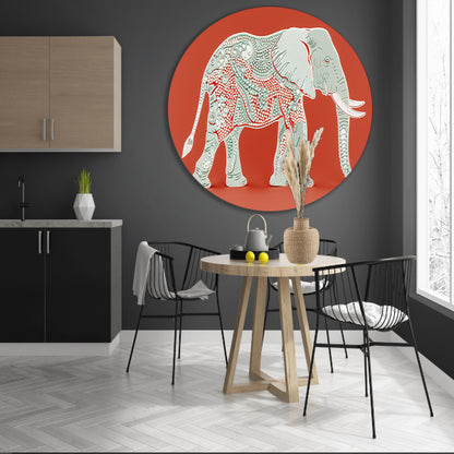 Kleurrijk Pop Art ontwerp van olifant forex muurcirkel