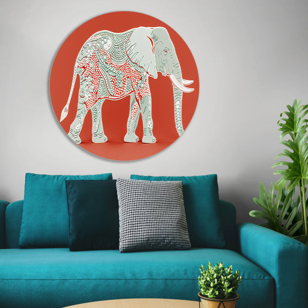 Kleurrijk Pop Art ontwerp van olifant forex muurcirkel