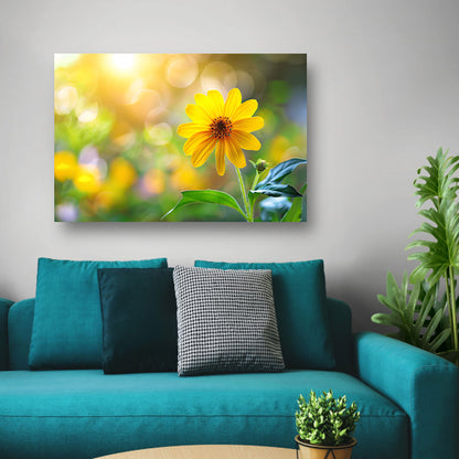 Zonnebloem Stilleven canvas met baklijst