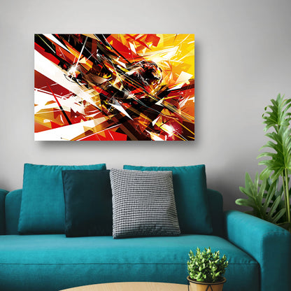 Abstracte energie-uitbarsting in levendige kleuren canvas