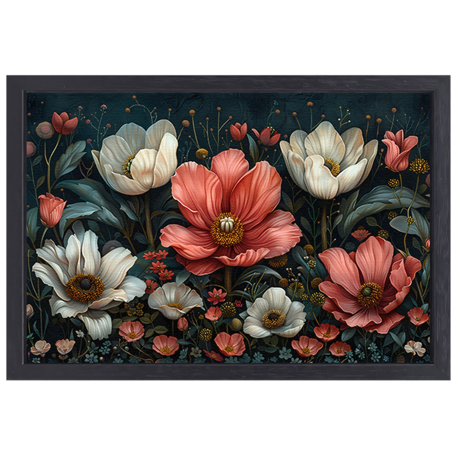 Bloemenpracht in Popart Stijl canvas met baklijst