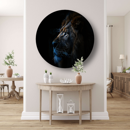 De stille majesteit van de nachtelijke leeuw forex muurcirkel