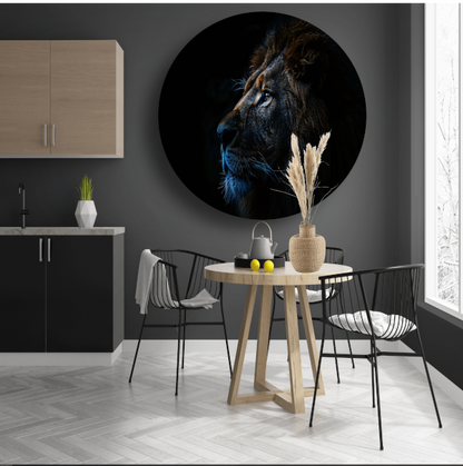 De stille majesteit van de nachtelijke leeuw forex muurcirkel