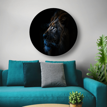 De stille majesteit van de nachtelijke leeuw forex muurcirkel