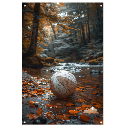 Verweerde Bal in Herfstbos tuinposter