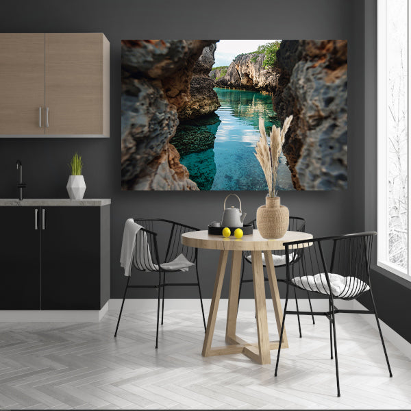 Turquoise Waterweg door Rotskloof canvas