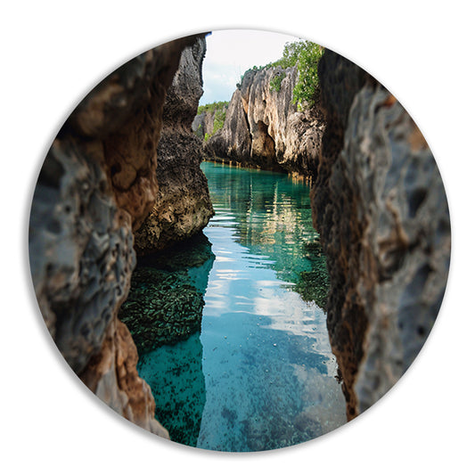 Turquoise Waterweg door Rotskloof forex muurcirkel